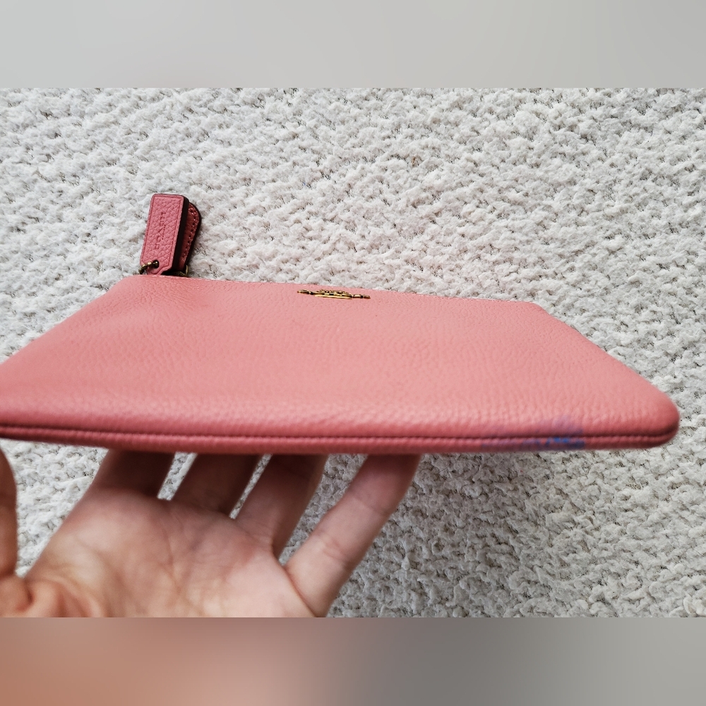 Coach Pink Leather Wristlet Damaged - Picture 5 of 7
